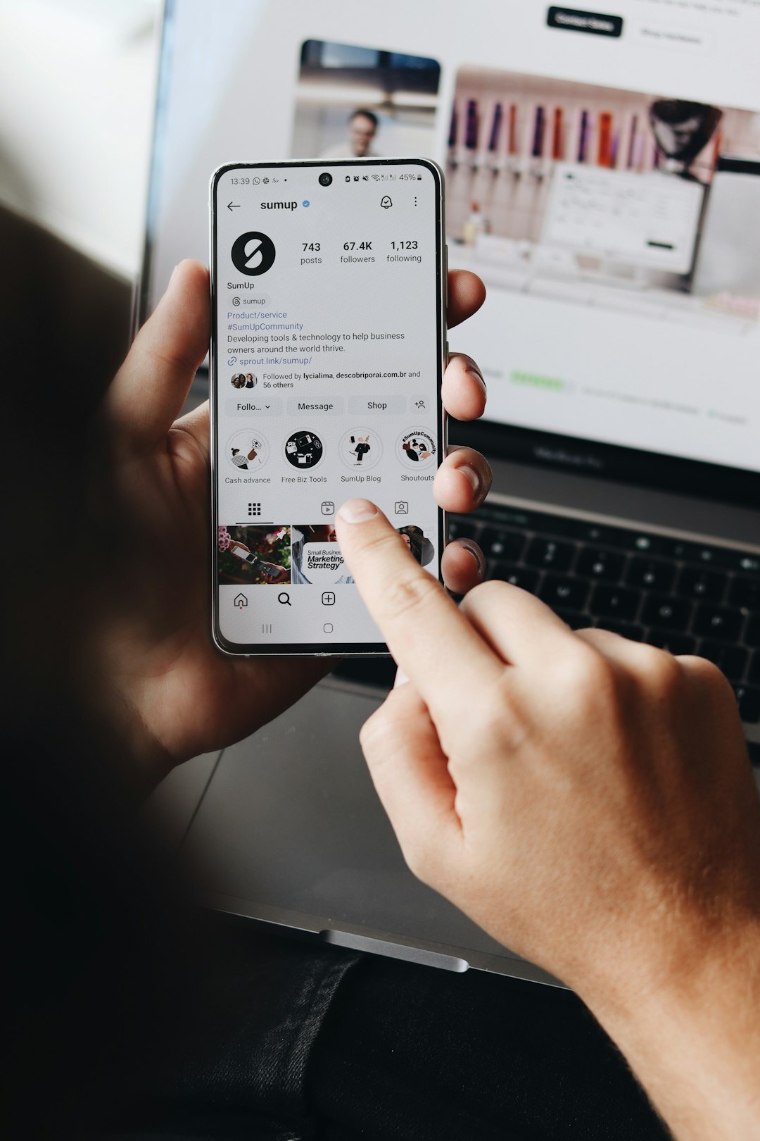 social media phone screen