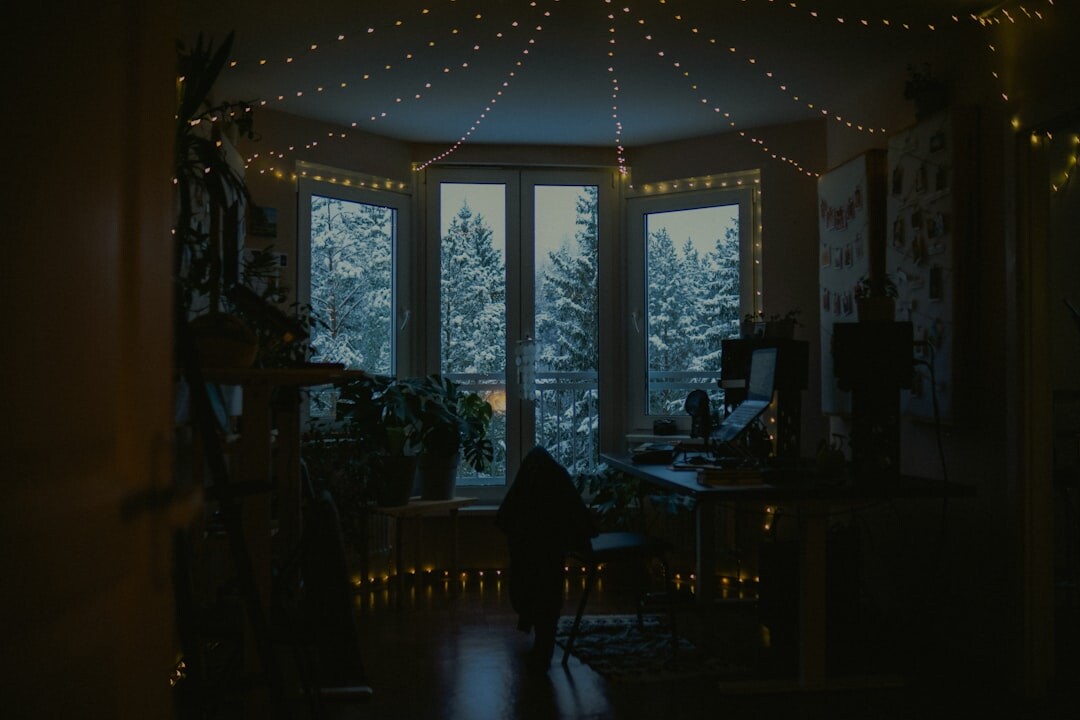 man reflecting alone in quiet room
