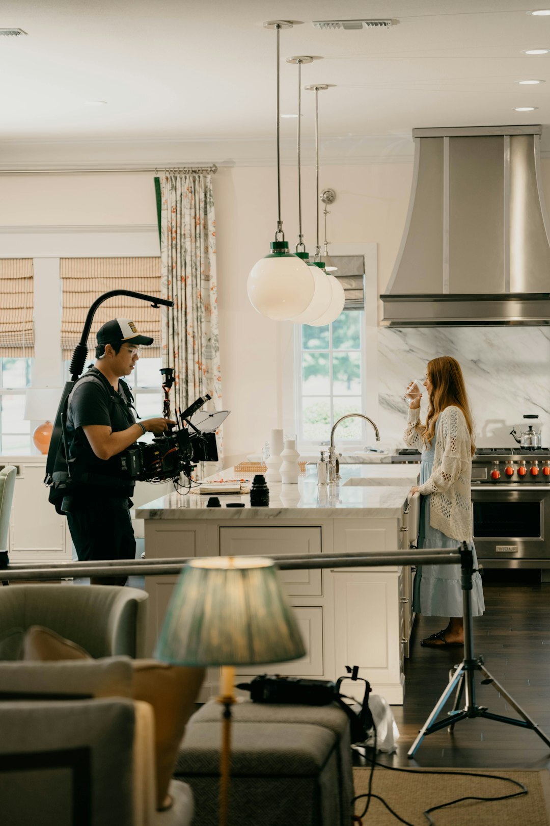 woman acting on film set